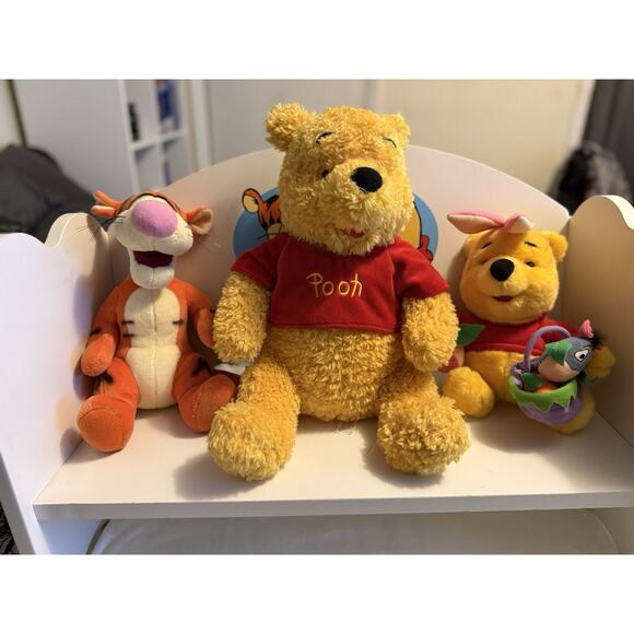 Disney Parks & Gund Winnie the Pooh Plush Lot Set of 3 Tigger Easter Pooh Bundle - Picture 1 of 12